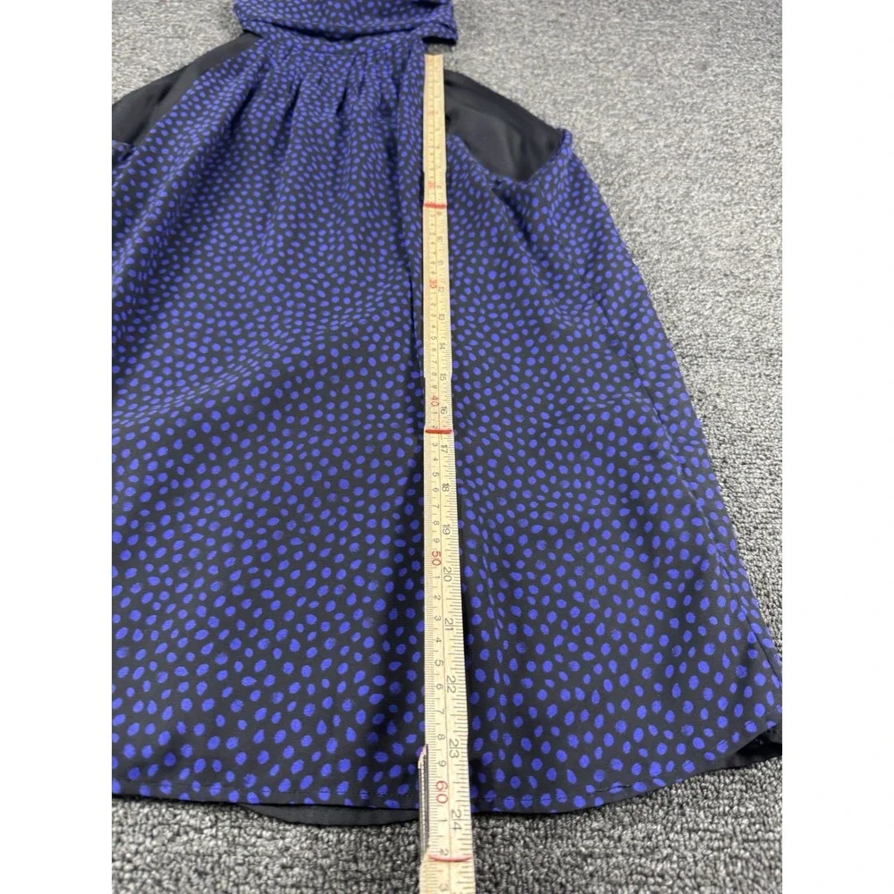 Michael Kors Halter Tank Top Black & Purple Spotted Shirt Zip Back‎ Medium